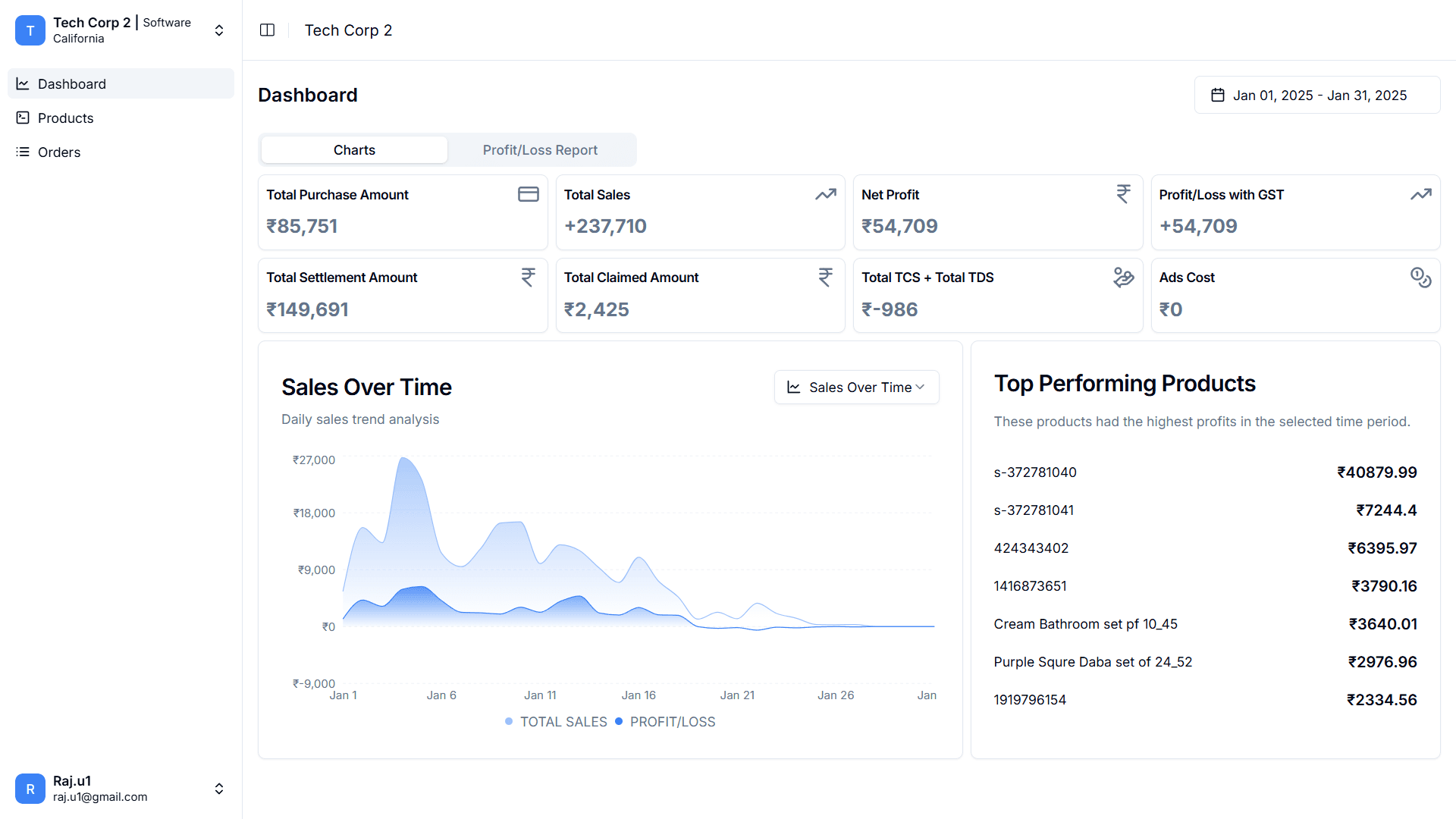 A seller analytics app for Meesho and Flipkart vendors. Users can create an account, upload their sales data via ZIP files, and view detailed insights through interactive tables and charts. The app provides key metrics like profit/loss, ad costs, and overall business performance, helping sellers make informed decisions.